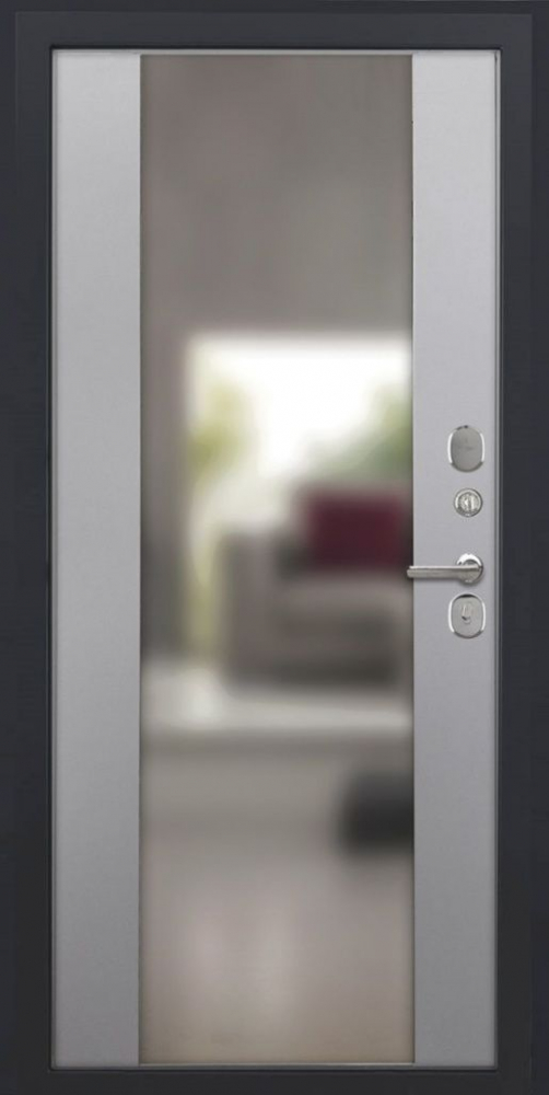 Входная дверь ДвериПРО Модель L-48 Алиса (16мм, ПВХ софт грей, зеркало) DPRO200127 внутренняя сторона