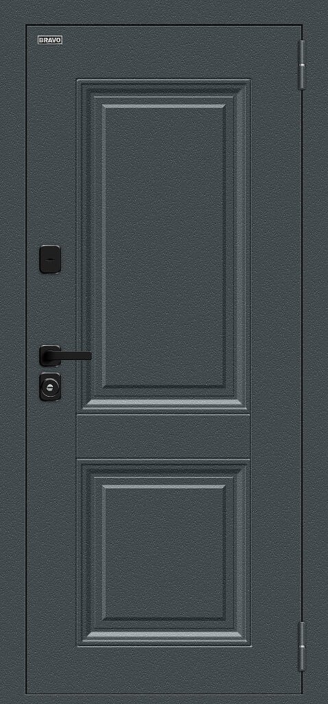 Входная дверь Thermo Некст МФ/SBlack Старк антрацит/White Silk BR6218 внешняя сторона